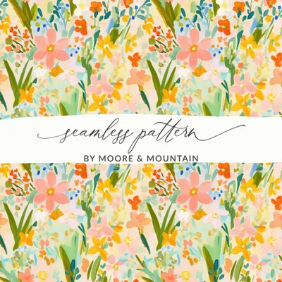 Abstract Floral Fiesta Seamless Pattern a Versatile Artistic Design
