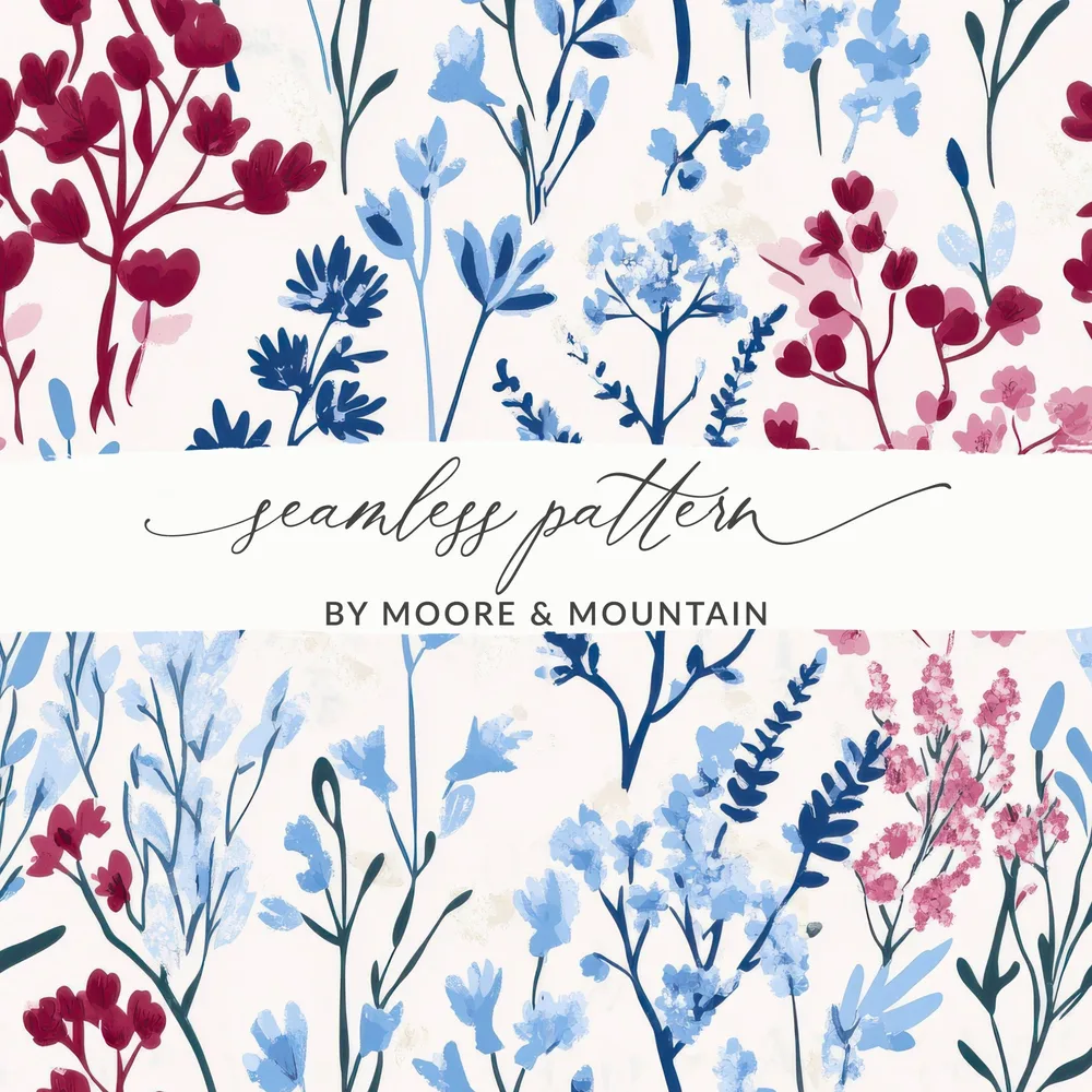 Elegant Floral Seamless Pattern by Moore & Mountain