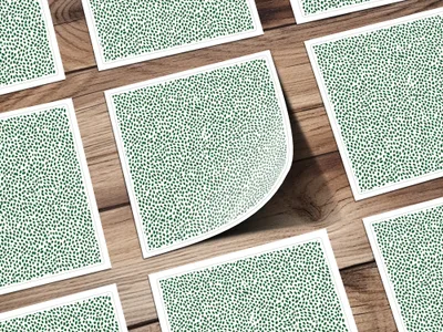 Green Polka Dot Pattern Square Sticker Product
