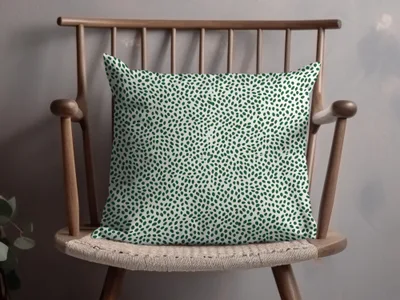 Green and White Polka Dot Decorative Cushion Pillow