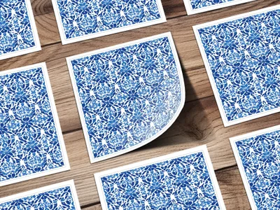 Abstract Indigo Blooms Floral Repeat Pattern Azure Harmony Digital - Moore and Mountain