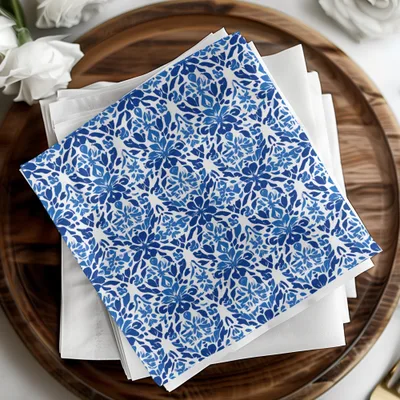 Abstract Indigo Blooms Floral Repeat Pattern Azure Harmony Digital - Moore and Mountain