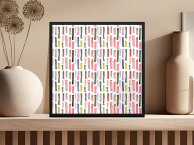Abstract Lines Vibrant Watercolor Strokes Seamless Pattern Design Digital - Moore and Mountain