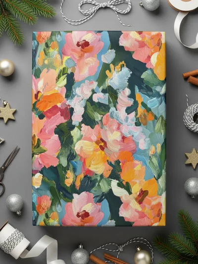 Abstract Painted Floral Artwork In Jewel Tones Spring Colors Digital - Moore and Mountain