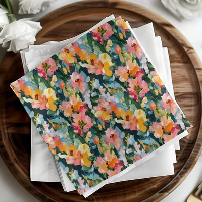 Abstract Painted Floral Artwork In Jewel Tones Spring Colors Digital - Moore and Mountain