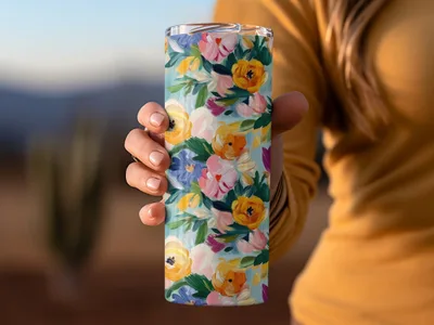 Abstract Painted Floral Artwork Spring Jewel Tones - Moore and Mountain