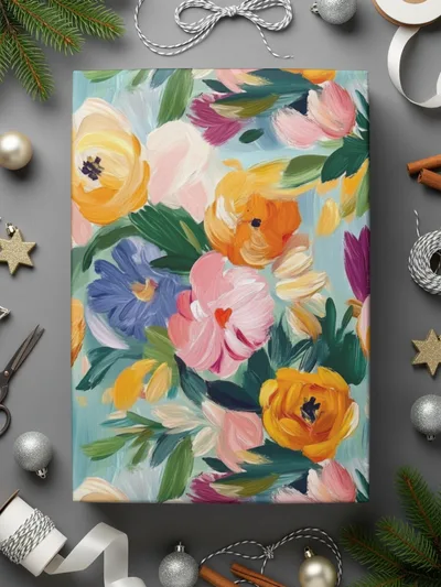 Abstract Painted Floral Artwork Spring Jewel Tones - Moore and Mountain