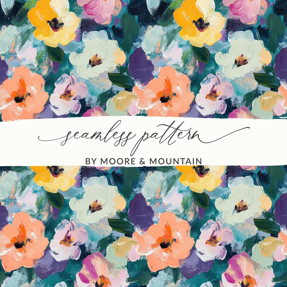 Abstract Painted Floral Spring Flowers Impression Digital - Moore and Mountain