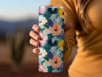 Abstract Painted Floral Spring Flowers Impression Digital - Moore and Mountain