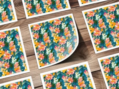 Abstract Painted Floral Spring Hues Seamless Art - Moore and Mountain