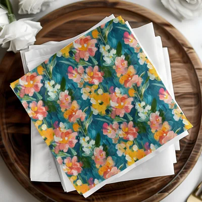 Abstract Painted Floral Spring Hues Seamless Art - Moore and Mountain