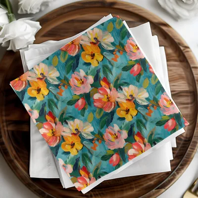 Abstract Painted Flowers Pattern Spring Colors Delightful - Moore and Mountain