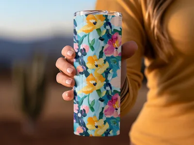 Abstract Painted Spring Floral Design Jewel Tones - Moore and Mountain