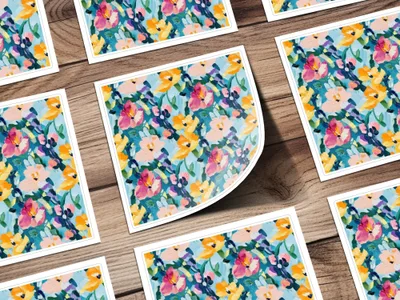 Abstract Painted Spring Floral Design Jewel Tones - Moore and Mountain