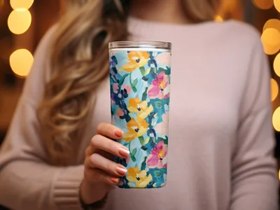 Abstract Painted Spring Floral Design Jewel Tones - Moore and Mountain
