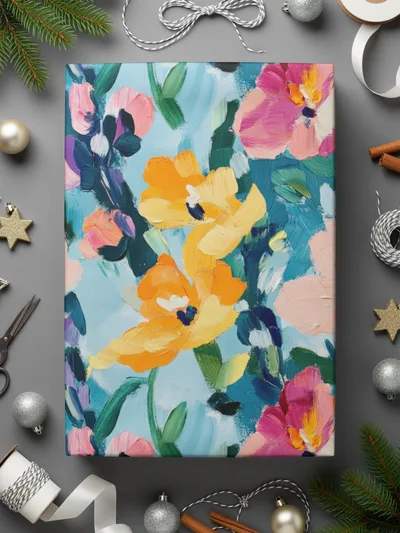 Abstract Painted Spring Floral Design Jewel Tones - Moore and Mountain