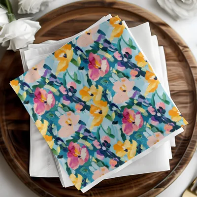 Abstract Painted Spring Floral Design Jewel Tones - Moore and Mountain