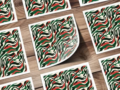 Abstract Zebra Stripe Digital Paper, Red Green Camo Seamless Pattern, Animal Print Background, Fabric Design Digital Download - Moore and Mountain