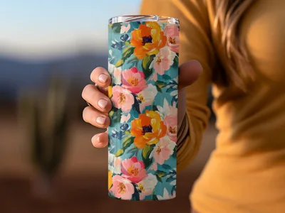 Acrylic Floral Garden Spring Art Design Colorful Pattern - Moore and Mountain