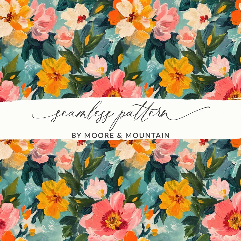 Acrylic Floral Spring Flowers Garden Digital Download - Moore and Mountain