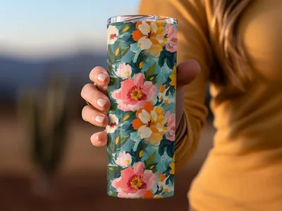 Acrylic Floral Spring Flowers Garden Digital Download - Moore and Mountain