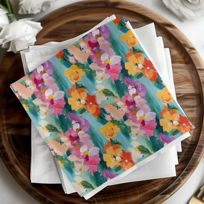 Acrylic Floral Vivid Spring Impression Painted Abstract - Moore and Mountain