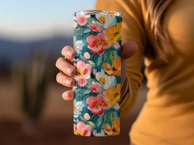 Acrylic Floral with Spring Colors Painting Digital - Moore and Mountain