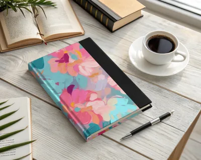 Colorful Floral Design Hardcover Journal Notebook