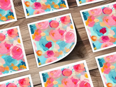Colorful Floral Pattern Artwork for Decorative Use