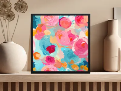 Colorful Floral Abstract Wall Art Print