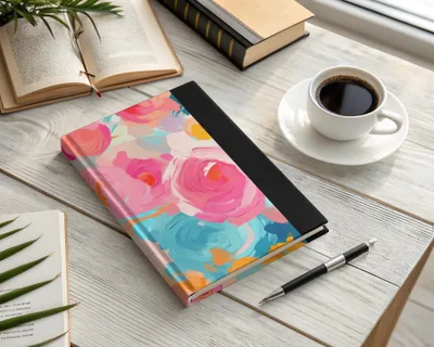 Colorful Floral Design Hardcover Notebook for Office