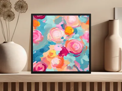 Colorful Abstract Floral Pattern Wall Art Decor
