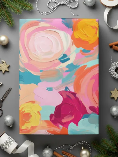 Vibrant Colorful Floral Abstract Holiday Art Print