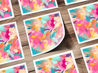 Vibrant Abstract Floral Art Print for Home Decor Use