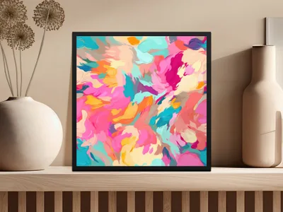 Colorful Abstract Painting Print for Home Decor Product