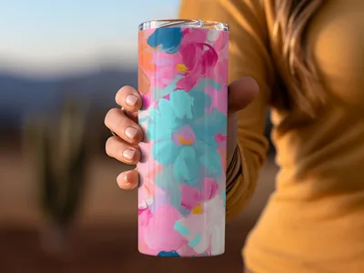 Vibrant Floral Design Insulated Tumbler For Your Beverages