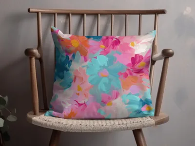 Vibrant Floral Abstract Throw Pillow for Modern Decor