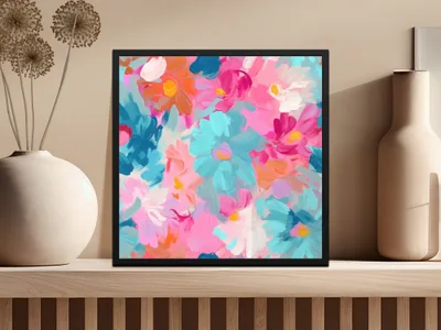Colorful Abstract Floral Art Print for Home Decor