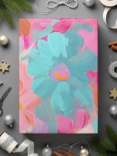 Colorful Abstract Floral Design Art Canvas