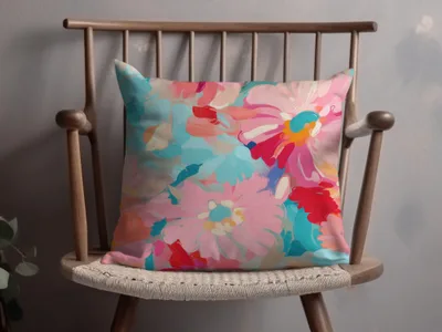 Colorful Floral Print Cushion Cover for Home Decor