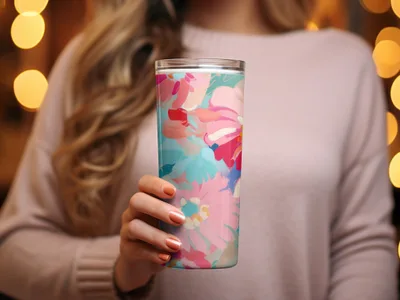 Vibrant Floral Insulated Tumbler for Beverages