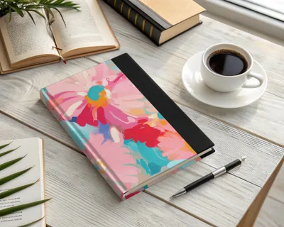 Colorful Floral Pattern Hardcover Journal Notebook