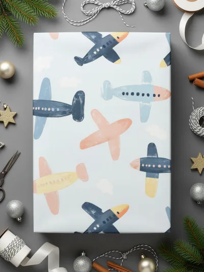 Airplane Digital Paper, Seamless Aviation Pattern, Pastel Airplane Print, Childrens Background, Airplane Seamless Pattern, Kid Digital Paper - Moore and Mountain