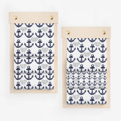 Navy Anchor Pattern Custom Print Design Fabric Product