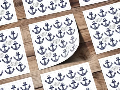 Nautical Anchor Design Stickers with Bible Verse Sheet