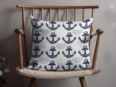 Nautical Anchor Psalm Verse Design Throw Pillow