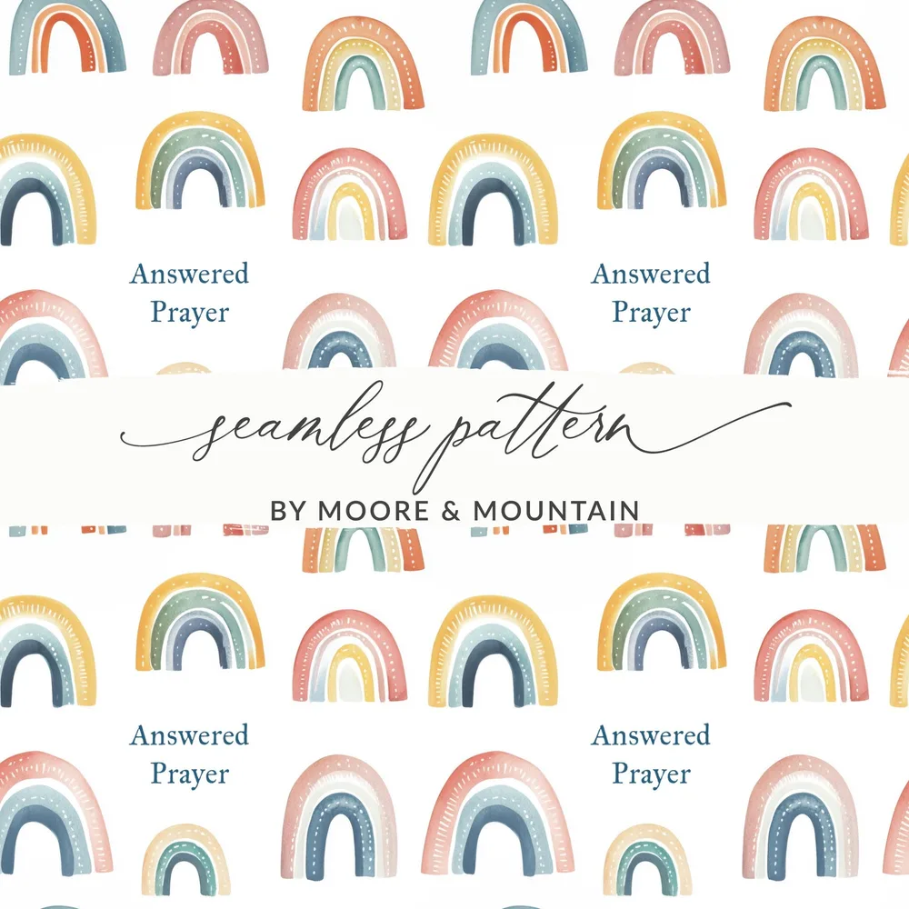 Colorful Rainbow 'Answered Prayer' Seamless Pattern