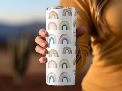 Colorful Rainbow Print Insulated Tumbler Product