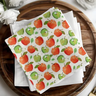 Apple Pattern Digital Paper, Red Green Apple, Watercolor Background, Seamless Pattern, Fruit Design, Scrapbook Paper, Commercial Use - Moore and Mountain
