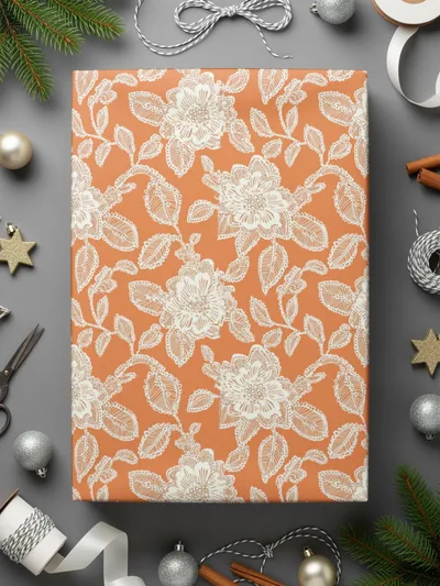 Elegant Floral Patterned Gift Wrapping Paper Sheet